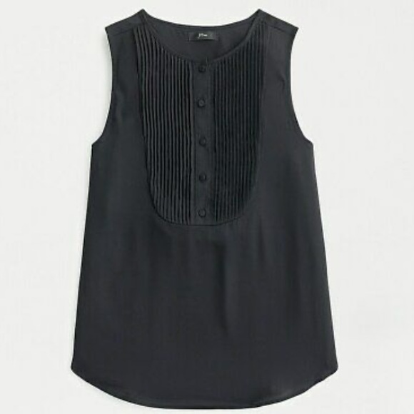 J. Crew Tops - J crew black drapes sleeveless tuxedo top